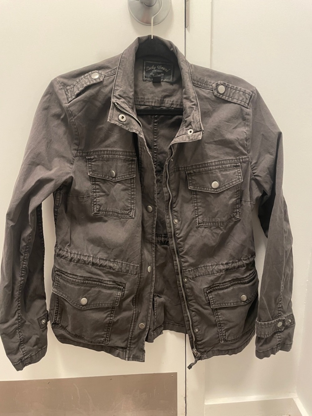 Lucky Brand Gray Military-Style Field Jacket
